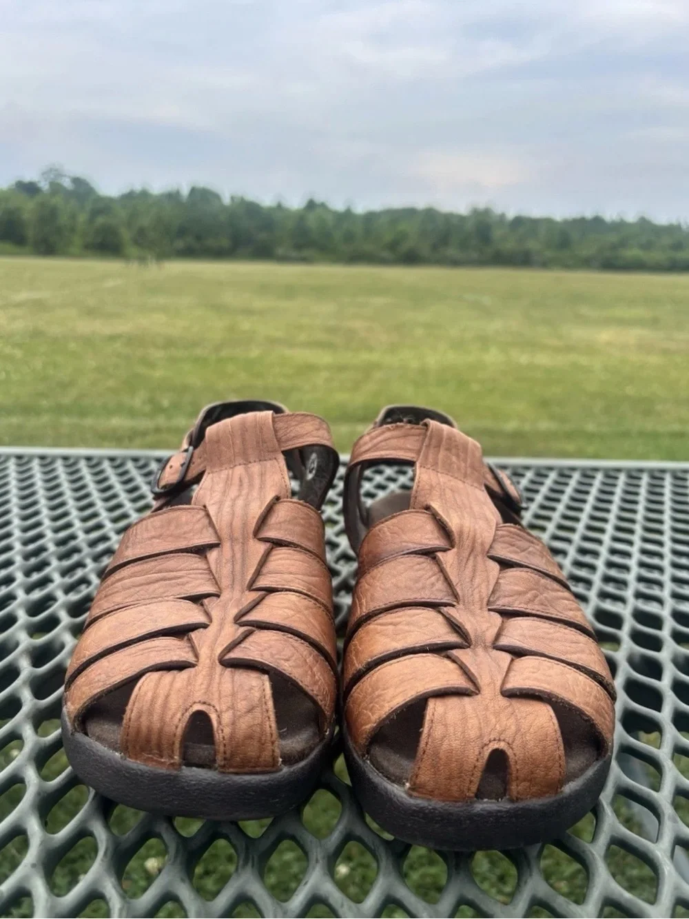 Mephisto Men's Sam Sandals Tan Grain Leather US 8 /EU 42
